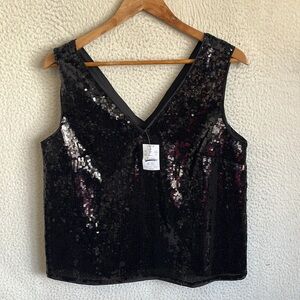 J. Crew Black Sequin Blouse